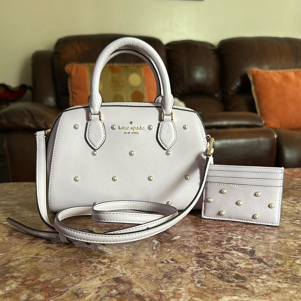 Kate Spade lilac  Handbag and Cardholder Set - Picture 3 of 17